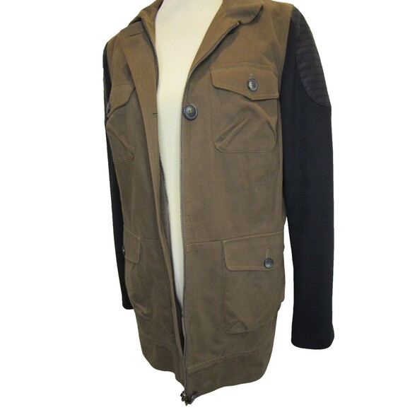 James Jeans Womens M Ponte Sleeve Utility Jacket Soldier on Black Gorpcore USA - Picture 9 of 16